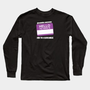 Hello. My name is... (purple badge & white text) Long Sleeve T-Shirt